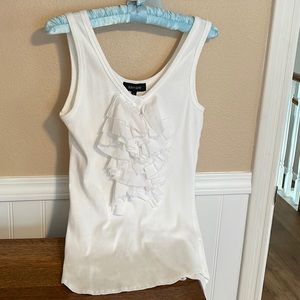 Karen Kane ribbed tank top with ruffle front